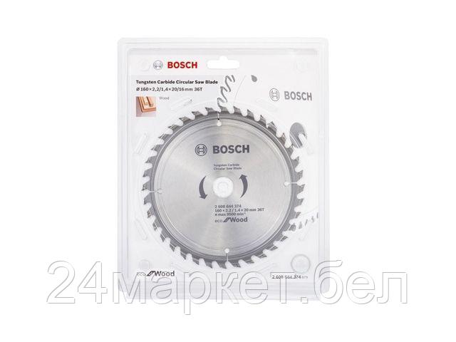 BOSCH Китай Диск пильный 160х20 мм 36 зуб. по дереву ECO WOOD BOSCH (твердоспл. зуб)