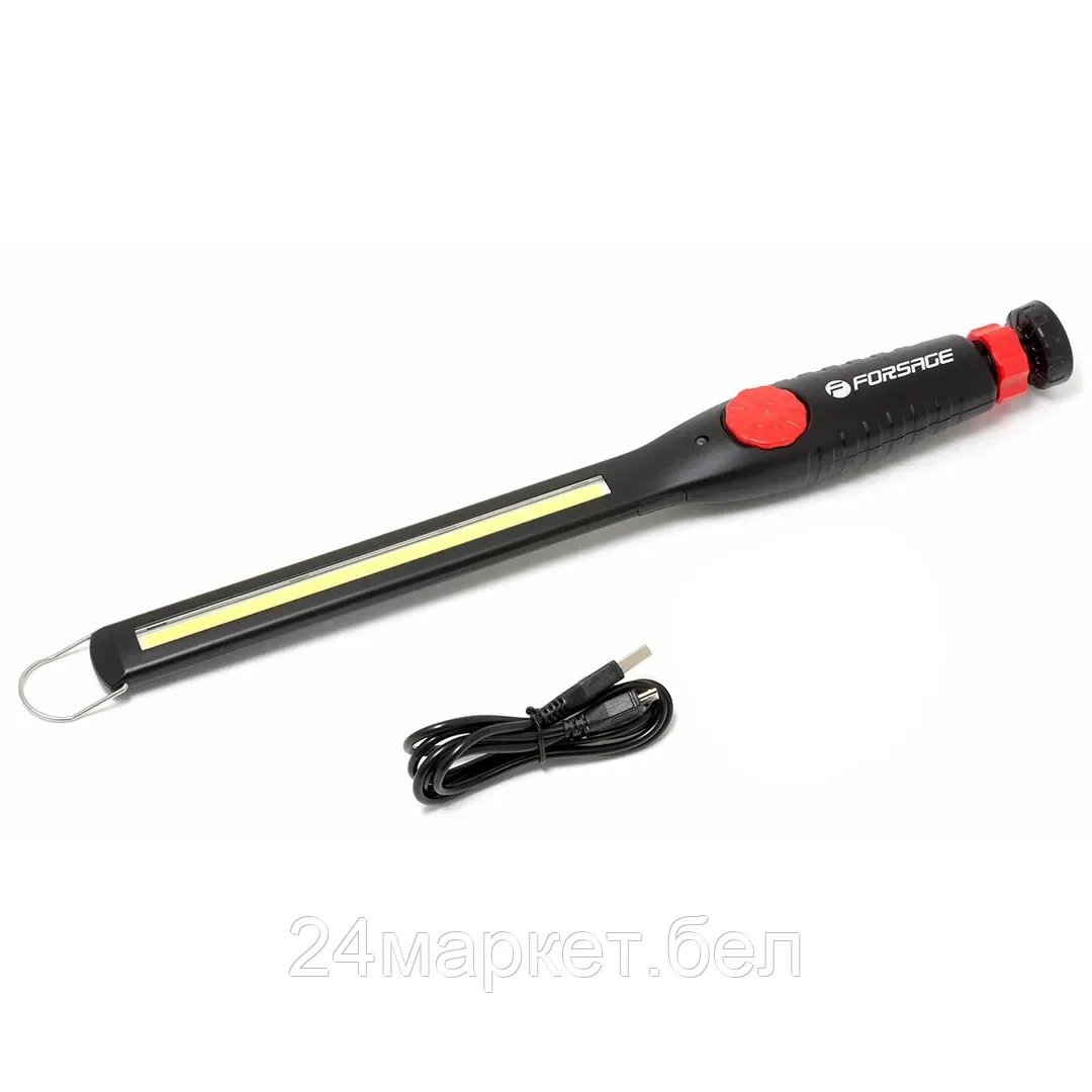 Лампа светодиодная аккумуляторная на магнитном шарнире с регулятором яркости(6W COB,410 Lumen,3.7V,2500mAh,зарядка 220V/USB,защита гнезда зарядки) F-01401