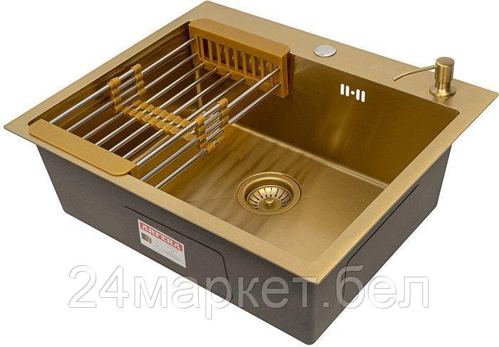 Кухонная мойка ARFEKA ECO AR 600*500 + AR 001 + AR DS 11 GOLD