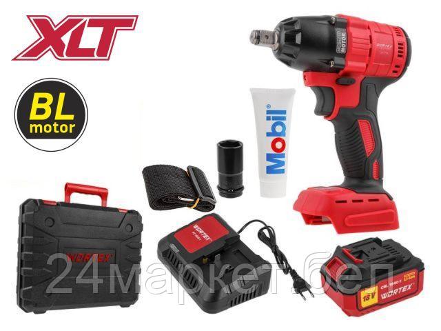 Аккум. ударный гайковерт WORTEX CWR 0318 акб и зу в чем. ALL1 (18.0 В, 1х4.0 А*ч, з/у, посадочн. квадрат 1/2 ", 310 Нм, вес 2.0 кг)