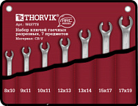 Thorvik W4S7TB W4S7TB Набор ключей гаечных разрезных серии ARC в сумке, 8-19 мм, 7 предметов