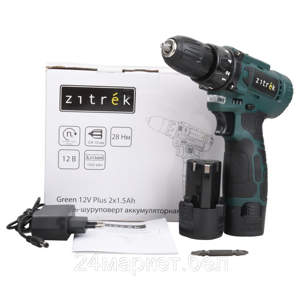 Дрель-шуруповерт Zitrek Green 12V Plus 085-1014 (с 2-мя АКБ)