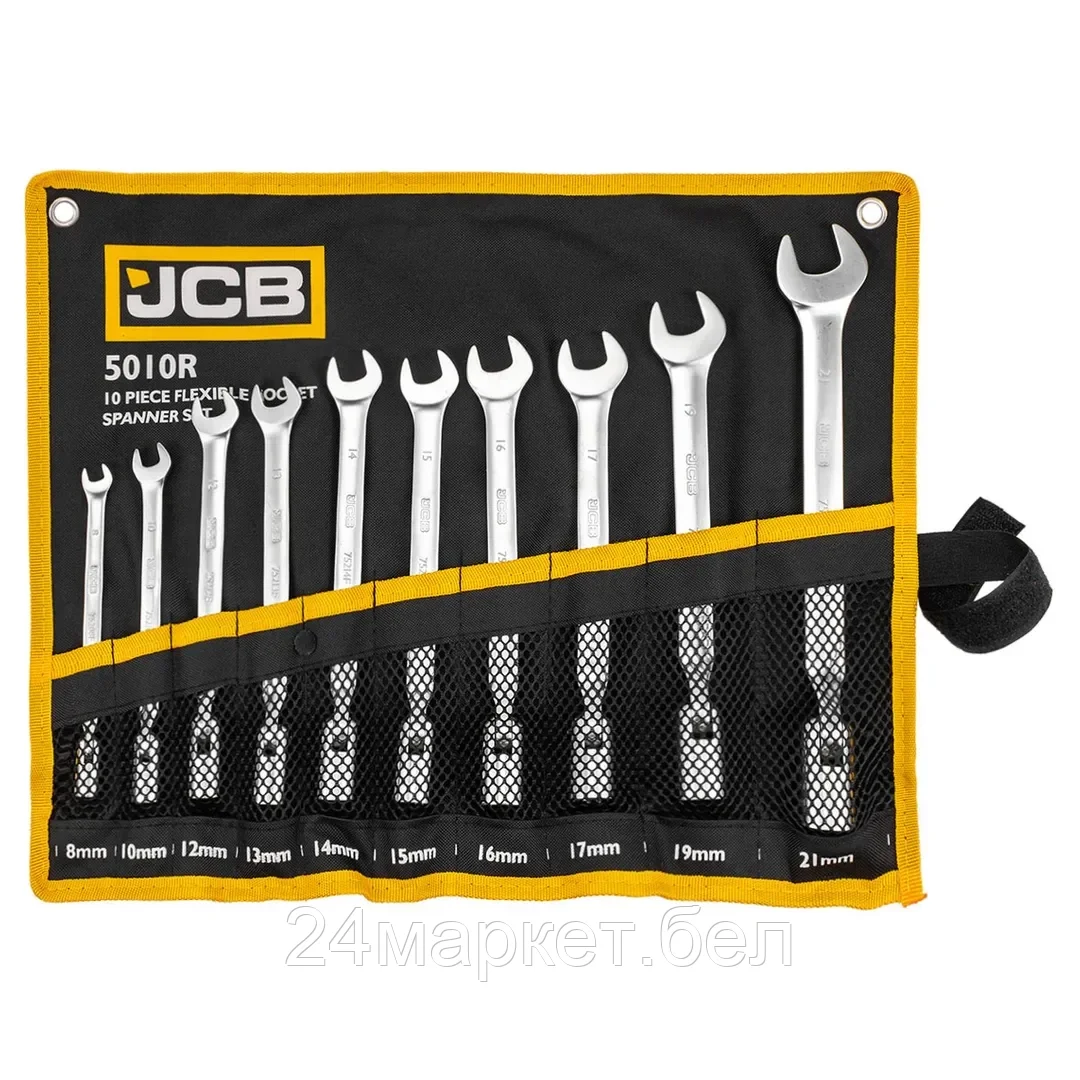 JCB-5010R Ключи рожково-шарнирные, набор 10пр. (8, 10, 12-19мм) JCB
