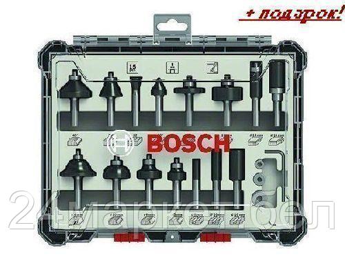 BOSCH Китай Набор фрез смешанный 8 мм (15шт) BOSCH