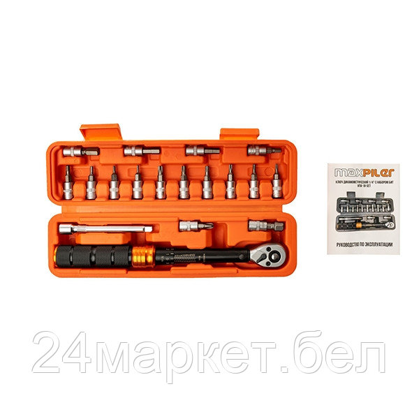Набор бит с динамометрическим ключом, 18 предметов, 1/4", 2-24 Нм (MTW-18-SET)