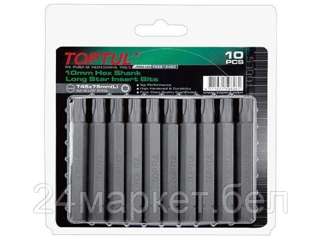 TOPTUL Тайвань Насадка TORX T55 75мм LONG 10шт блистер TOPTUL (FSEB1255G)