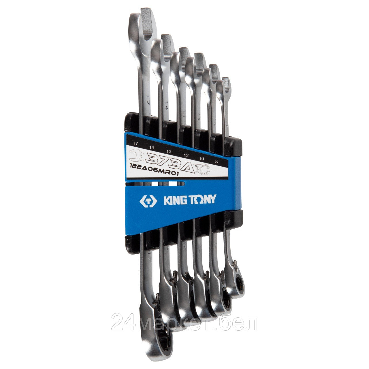 KING TONY 122A06MR01 KING TONY Набор комбинированных трещоточных ключей, 8-17 мм, 6 предметов