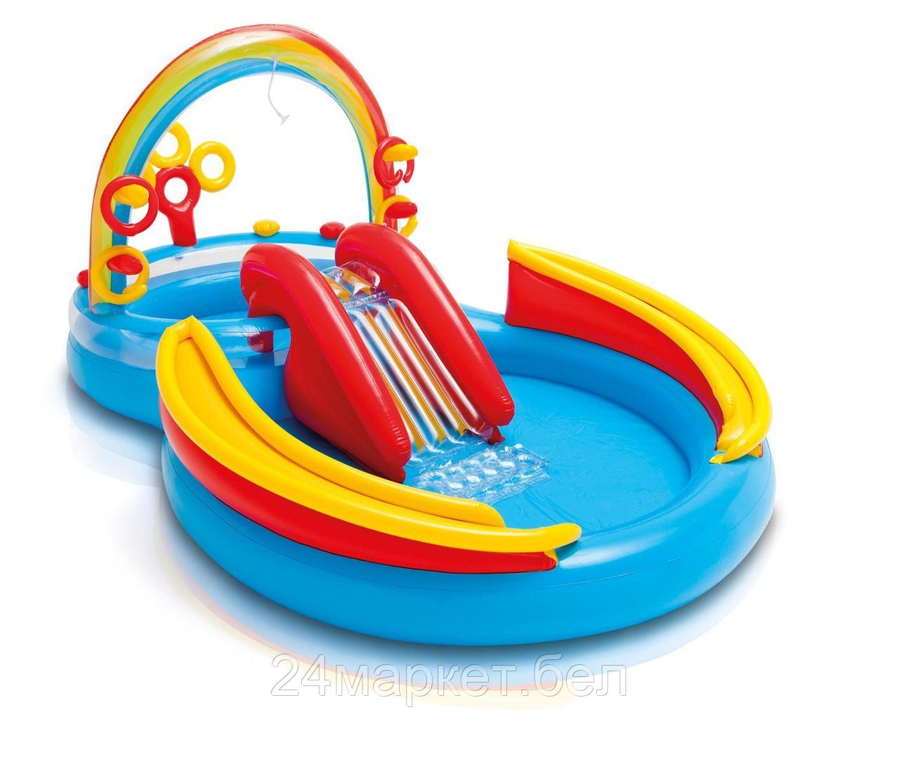 Надувной бассейн Intex Rainbow Ring Play Center 297x193x135 (57453)