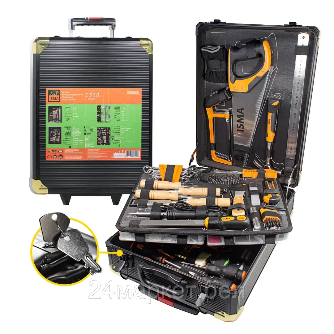 Набор инструментов 1300пр.1/2''(6-гр.)(5-13мм)''Дорожный кейс'' ISMA ISMA-513002