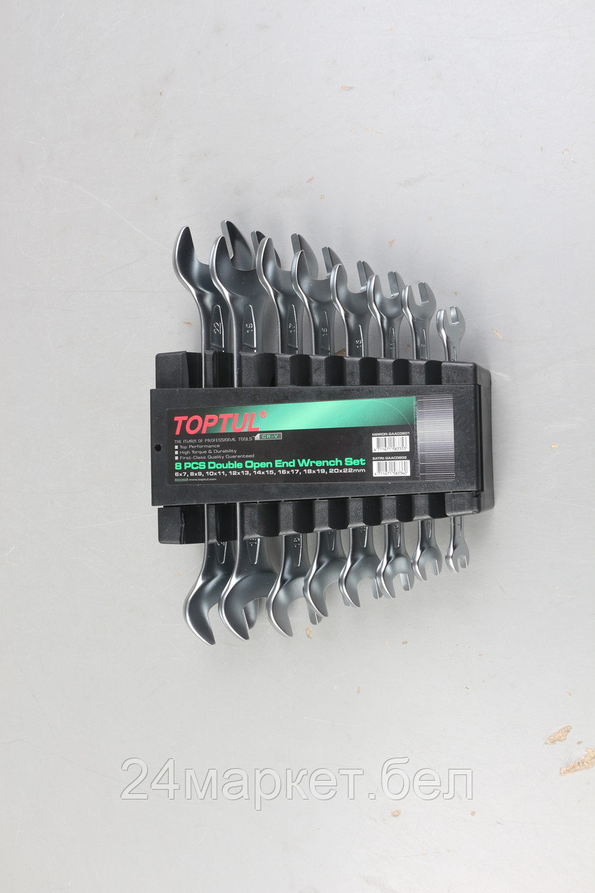 Набор ключей рожк. 6-22мм на клипсе 8шт TOPTUL уцененный (3685504912)