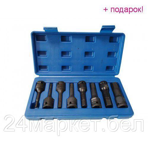 ForceKraft Набор головок-бит 6-гранных ударных 8пр.,1/2"(H5, H6, H8, H10, H12, H14, H17, H19), в кейсе FORCEKRAFT FK-4087MPB