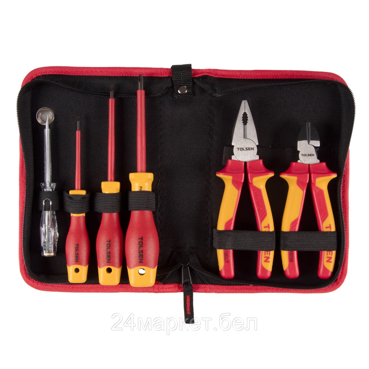 TOLSEN TTV83306 TOLSEN Набор инструментов диэлектрических, 6 предметов, в футляре на молнии