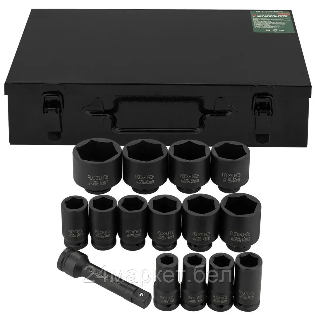 Набор головок ударных глубоких 3/4"14пр.  (6гр.) Rock FORCE RF-6142-5MPB