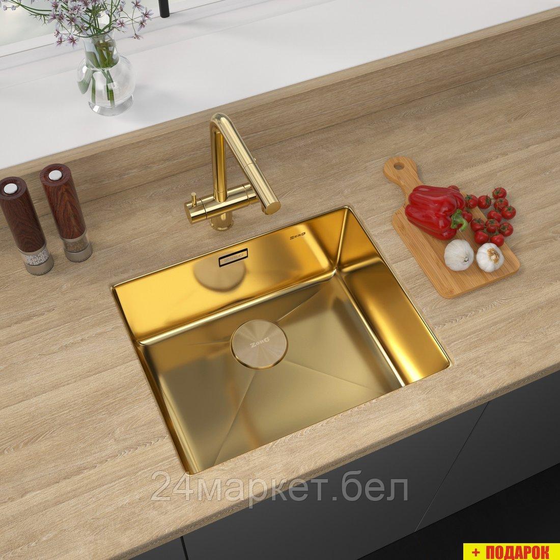 Кухонная мойка ZorG ZRN 4555 Premium PVD Gold