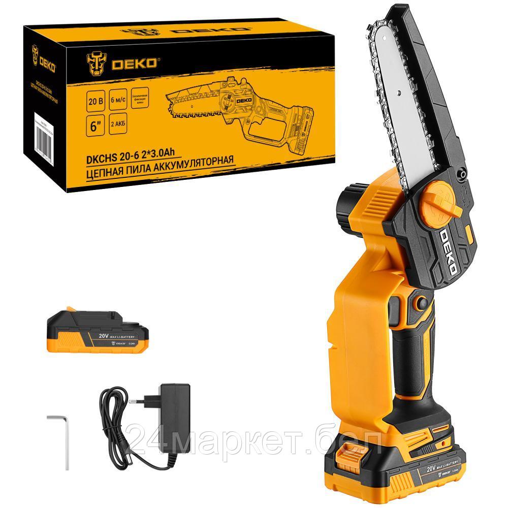 Аккумуляторная пила Deko DKCHS 20-6 063-4481-1 (с 2-мя АКБ)