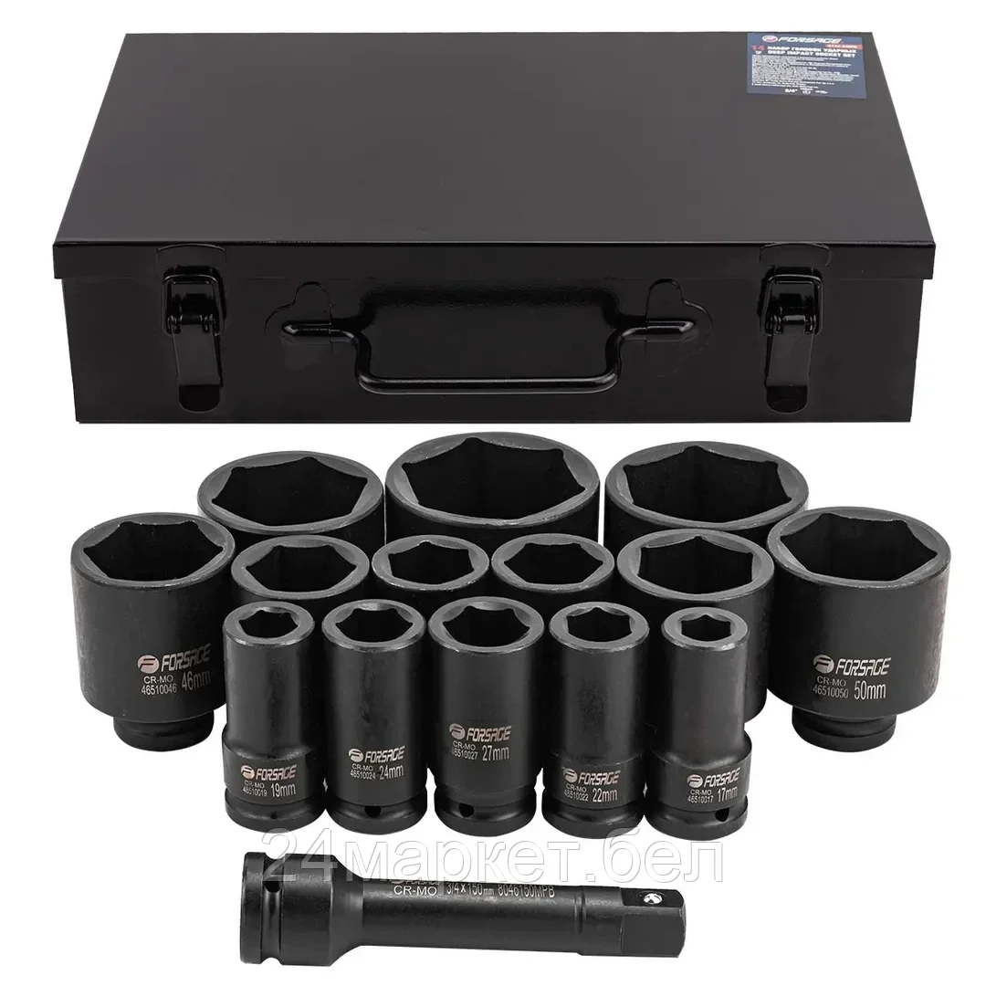 Набор головок ударных глубоких 3/4"14пр.  (6гр.) Forsage F-6142-5MPB