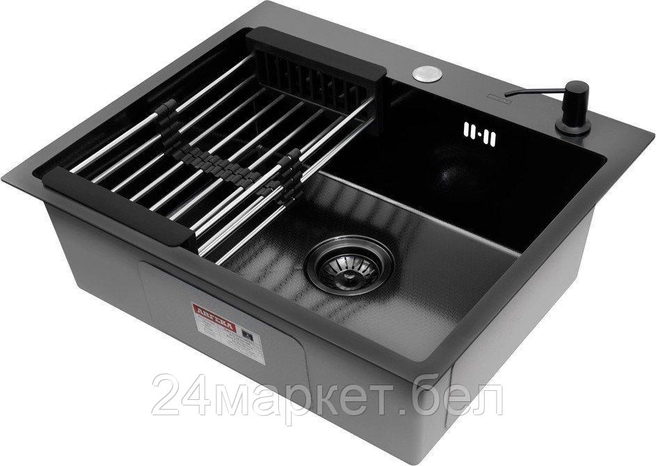 Кухонная мойка ARFEKA ECO AR мойка 600*500, коландер, дозатор Black Decor