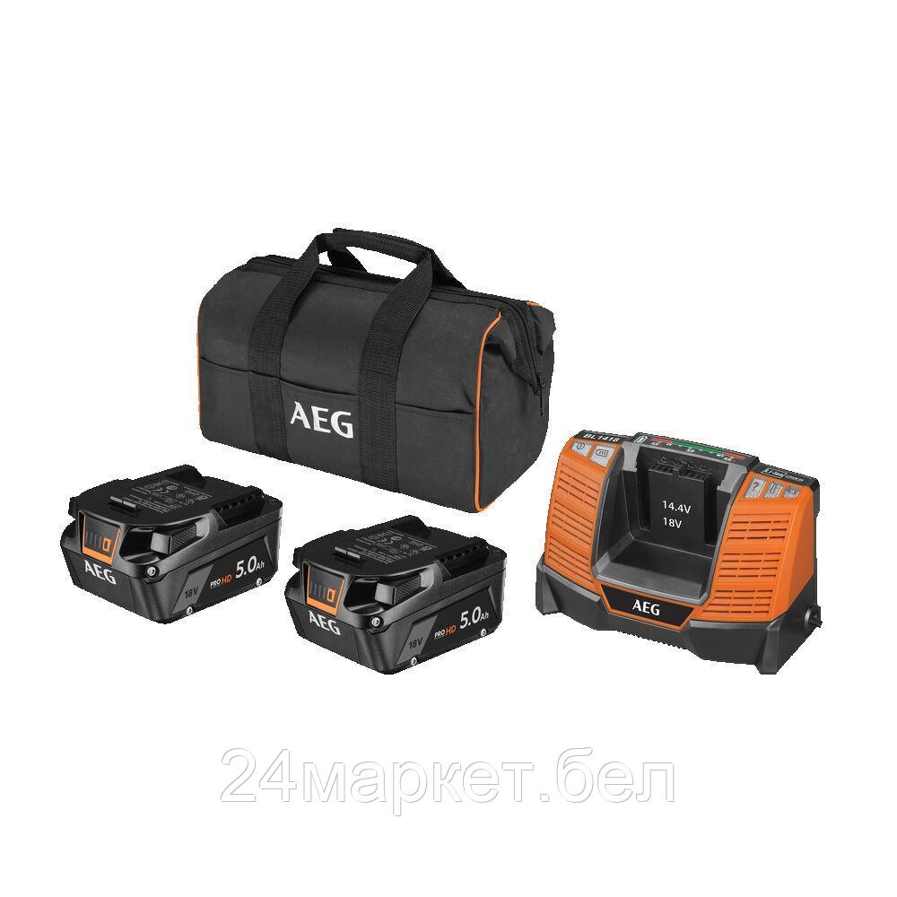 Аккумулятор с зарядным устройством AEG Powertools SETLL1850SHD 4935478945 (2x18В/5 Ah + 18В, сумка)