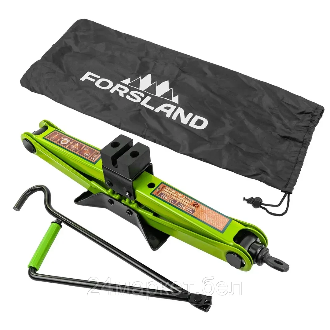 Forsland-10152D Forsland Домкрат механический "ромб" 2т (h min 115мм, h max 400мм, L-420мм) в водоотталкивающем чехле