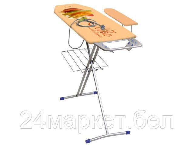 NIKA Россия Доска гладильная НИКА 3+ (фанера 1220 * 345), подрукавник, подставка п/утюг, удлинитель, полка, NIKA (подрукавник, подставка п/утюг, удлинитель, полка