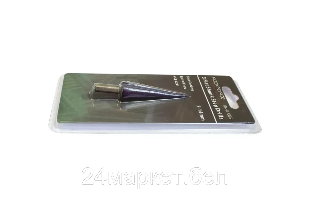Сверло ступенчатое спиральное HSS4241(3-14мм)в блистере Rock FORCE RF-44738S