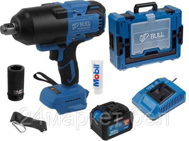 Аккум. ударный гайковерт BULL SC 1810 Xcase, XLTpro, БЕСЩЕТ., 18 В, 1500 Н*м, 3/4", 1х6 А*ч, з/у 6 А (Масса: 3,92 кг,) 1329726