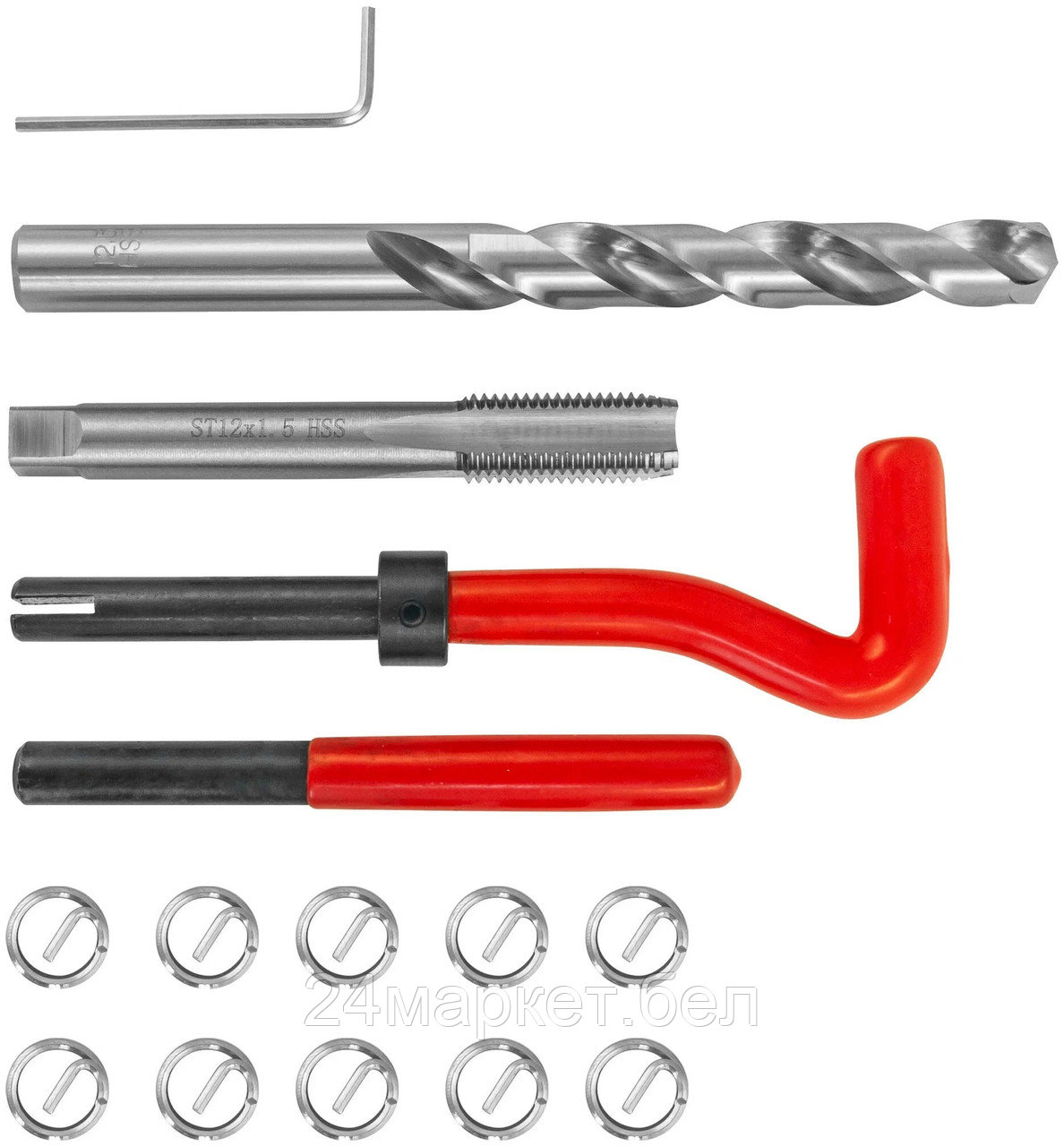 Thorvik TRIS1215 TRIS1215 Набор для восстановления резьбы M12x1.5, 15 предметов