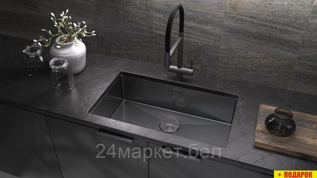 Кухонная мойка ZorG Zerox 74 U / IF PVD Gunblack