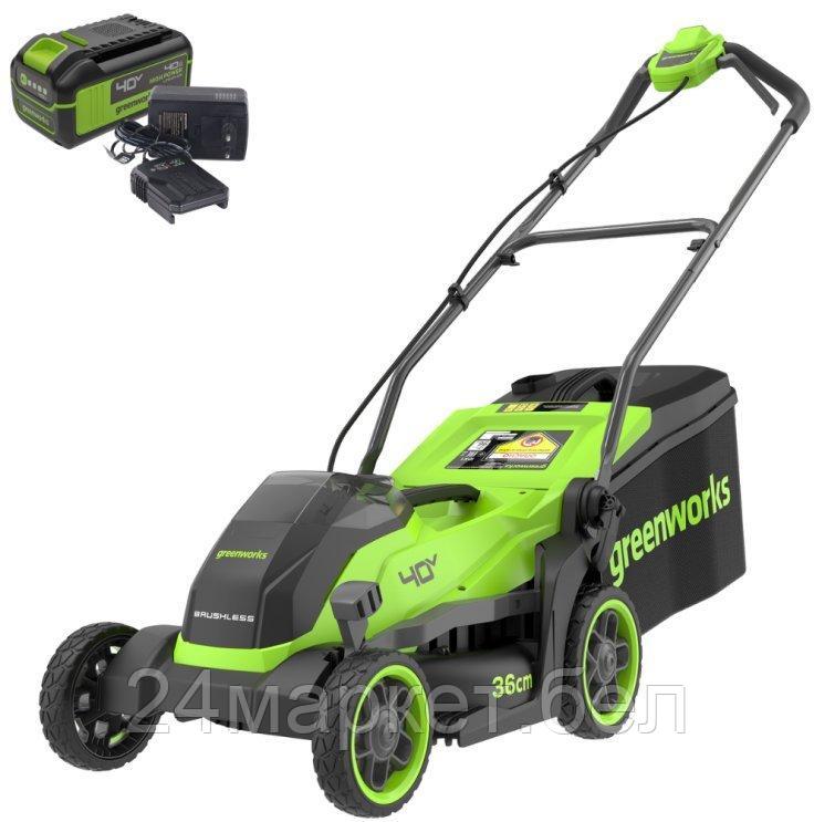 Газонокосилка Greenworks GD40LM361K4 2520807UB (с 1-им АКБ)