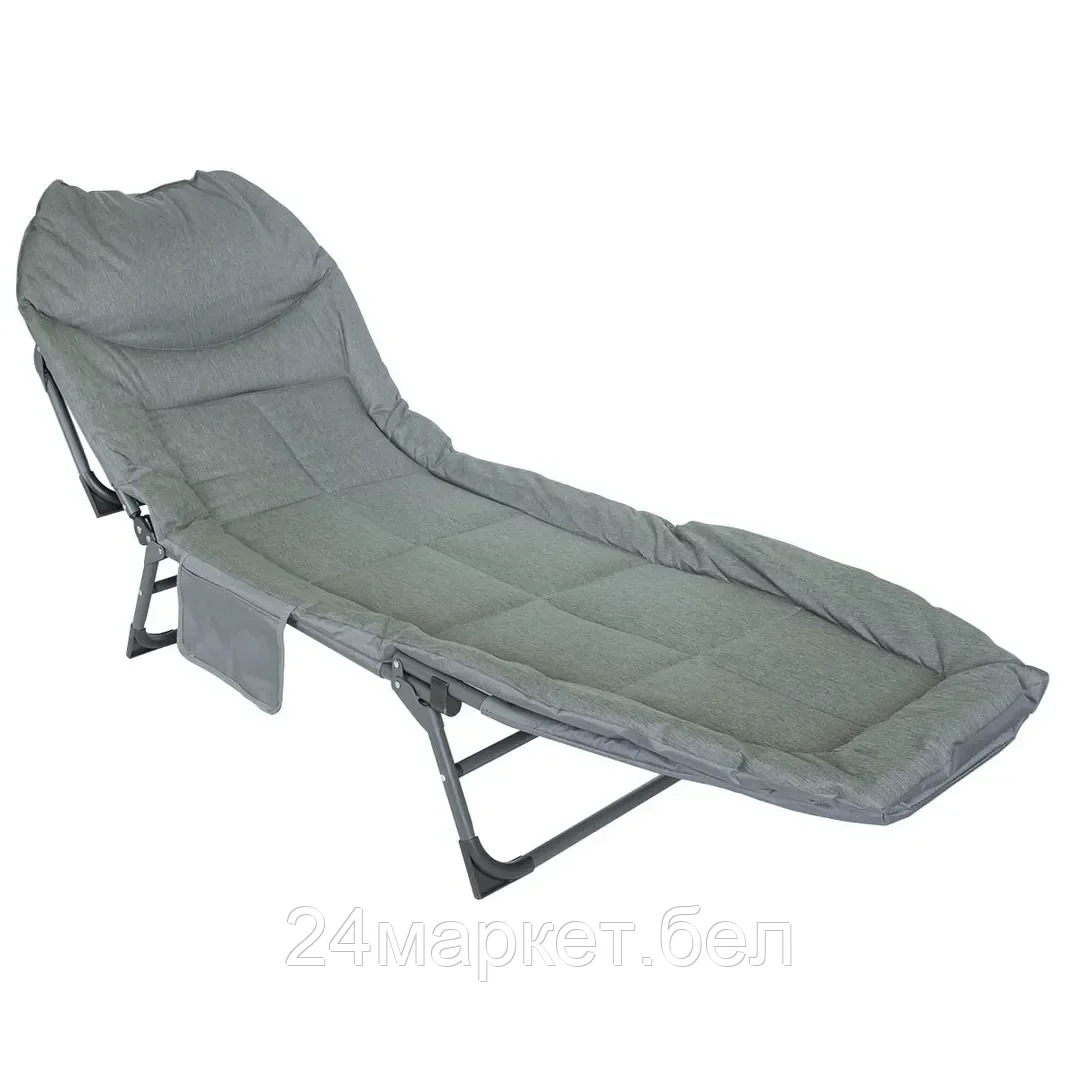 ISMA-FG-HY-8008BL Шезлонг складной (черный) (32х64х200см, макс. нагрузка 200кг) ISMA