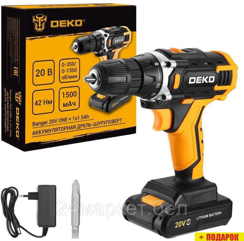 Дрель-шуруповерт Deko Banger 20V ONE + 083-1042 (с 1-им АКБ)