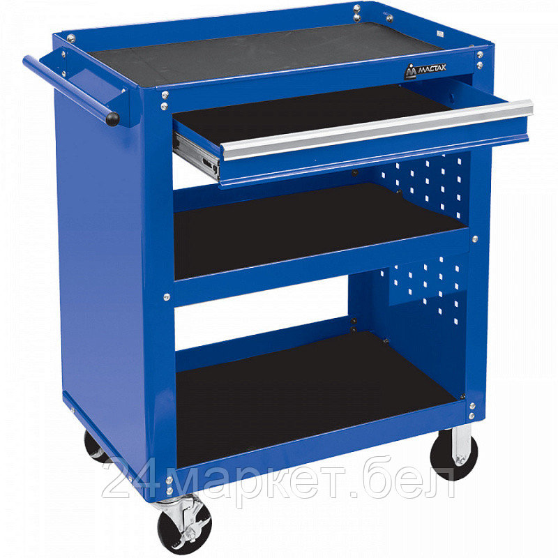 МАСТАК 520-01580MB МАСТАК Тележка открытая "ОПТИМА", 3 полки и ящик, синяя