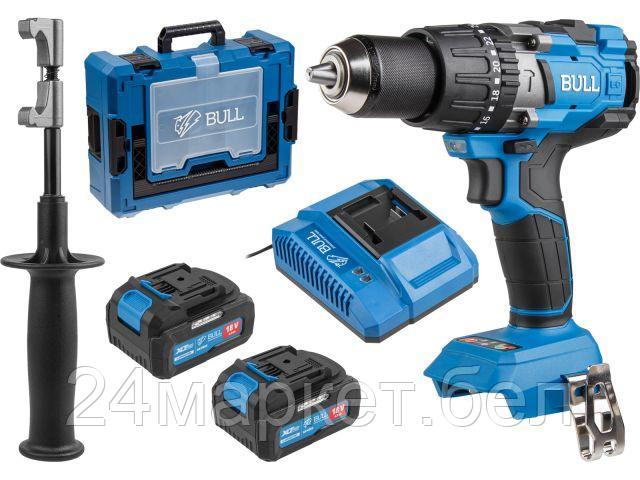 Аккум. дрель-шуруповерт BULL SR 1805 Xcase XLTpro, 2х4 А*ч, БЕСЩЕТ., 18 В, 120 Н*м, БЗП(мет.) 13 мм 1329882