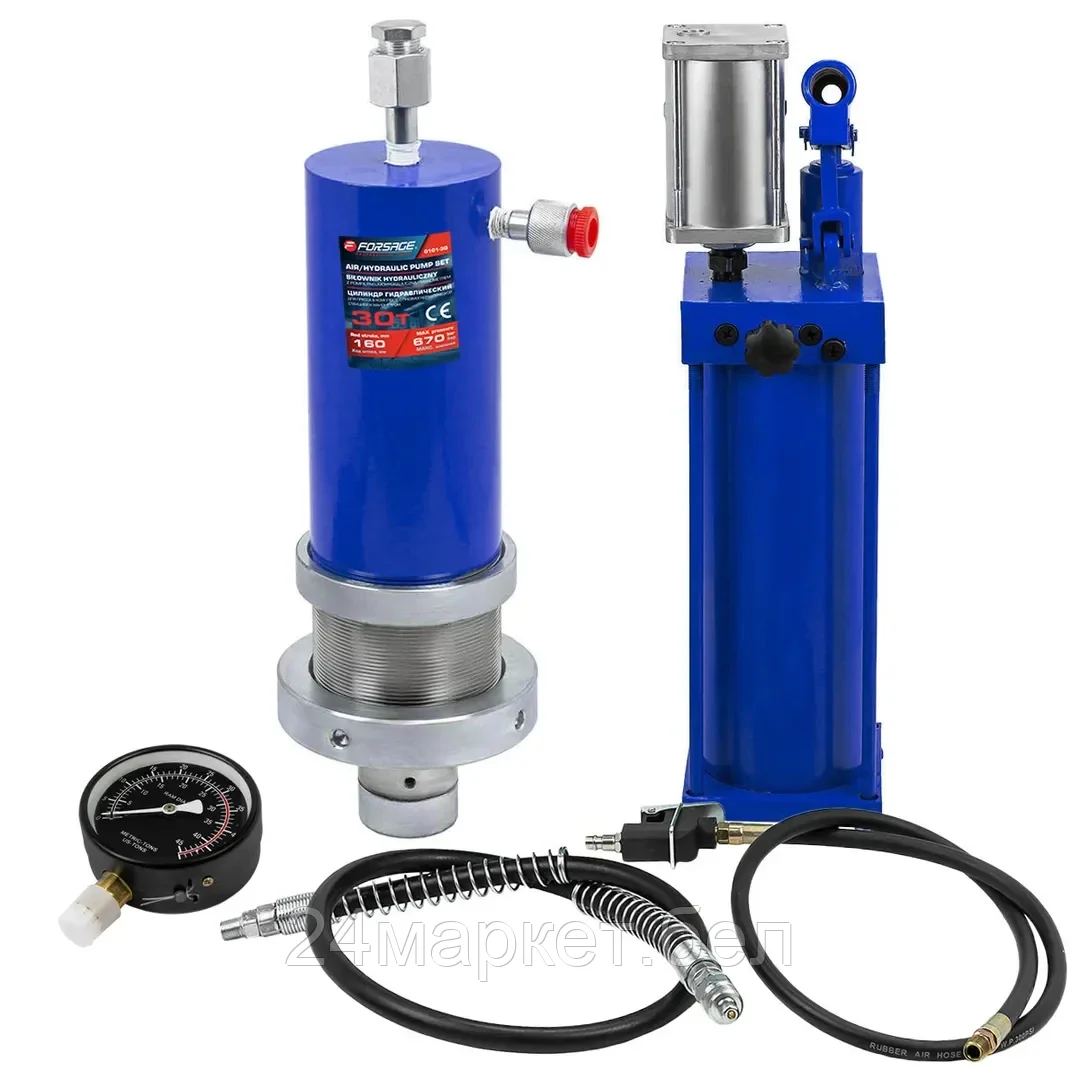 F-0101-3Q Forsage Цилиндр гидравлический для пресса в комплекте со станцией гидравлической и манометром, 30т
