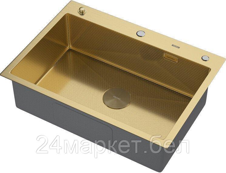 Кухонная мойка ARFEKA ECO AR 700*500 POP-UP GOLD PVD NANO DECOR