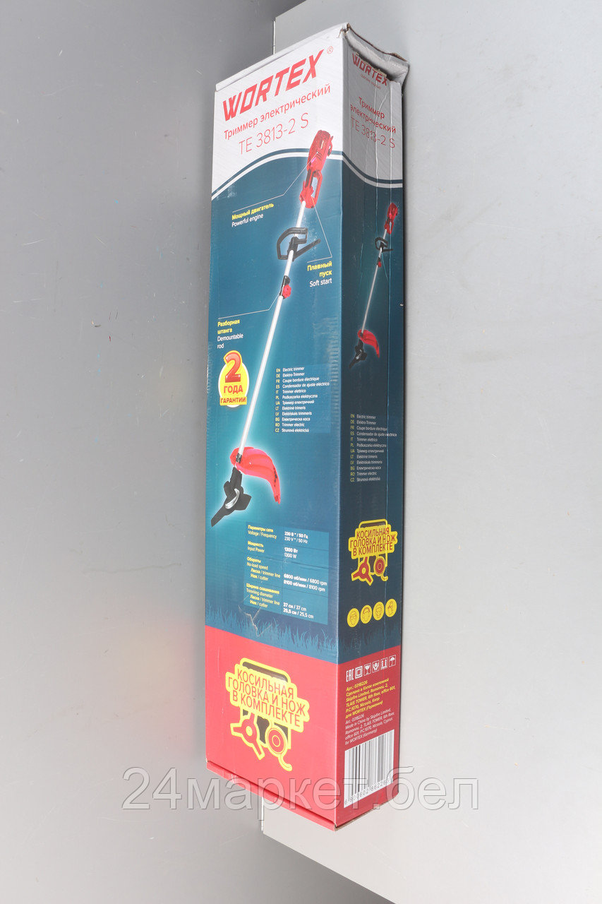 Триммер Wortex TE 3813-2 S в кор. 1300 Вт, шир.скаш.37 см леска, 25.5 см нож уцененный (2076636672