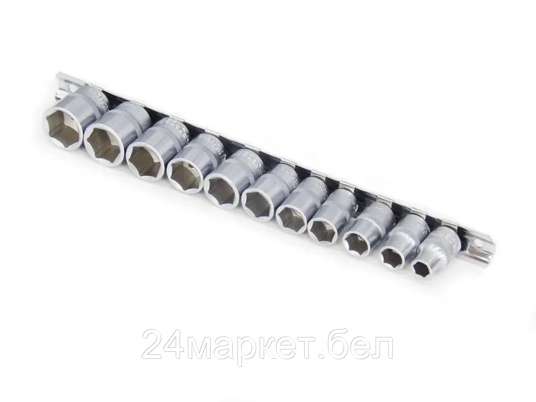 Набор головк 11пр., 3/8" 6-гр.,  (8, 10 -19мм)на планке Rock FORCE RF-3111-5
