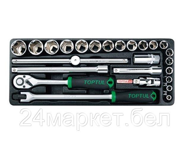 Набор-сет головок 1/2" 25предм. 6гр. 434х176мм TOPTUL GCAT2509