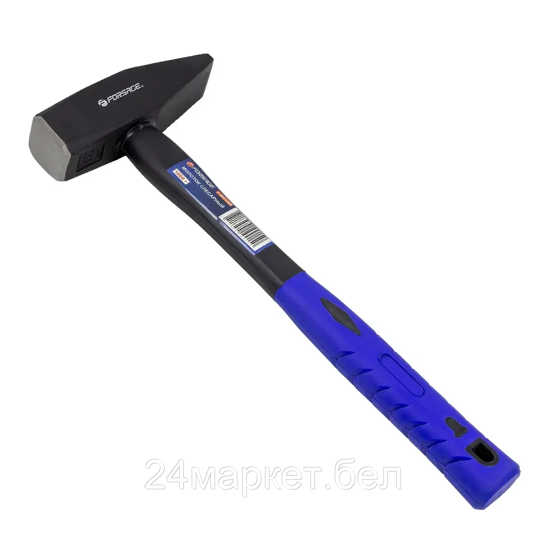 Молоток слесарный с фиберглассовой ручкой и резиновой противоскользящей накладкой (1000г) Forsage F-8051000