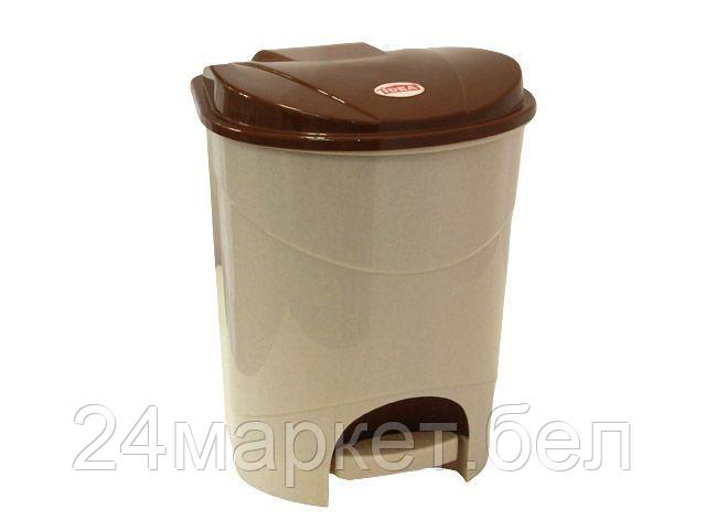 IDEA Россия Контейнер для мусора с педалью 19л (бежевый мрамор) (IDEA)