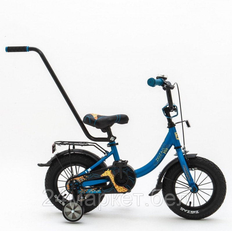 Велосипед 12" ZIGZAG ZOO бирюзовый С РУЧКОЙ, ZG-1283 ZigZag