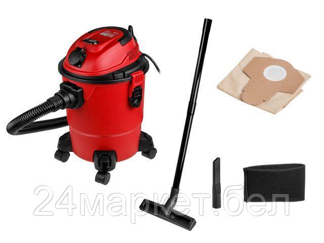 Пылесос WORTEX VC 2014-1 WS в кор. 1200 Вт, 20 л, шланг 3,5 м (c доп. розеткой, 38 мм диаметр шланга, 61 мм посадочное под мешки) 1333716