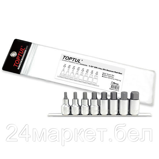 Набор бит 1/2" 8шт. TOPTUL
