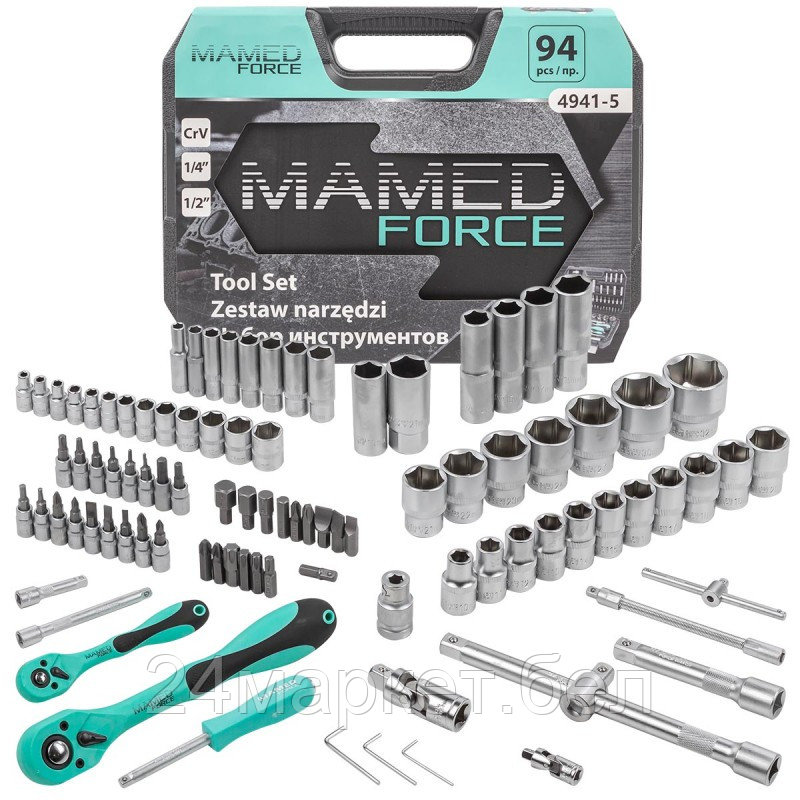 Набор инструментов PROFI 94пр. 1/4",1/2"(6гр)(4-32мм) MAMEDFORCE MF-4941-5