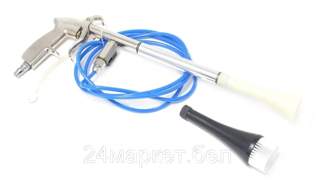 Rock FORCE Пистолет пневматический "Tornado" для химчистки салона а/м в комплекте со шлангом подачи моющего средства и сменной щеткой-насадкой Rock FORCE RF-20383