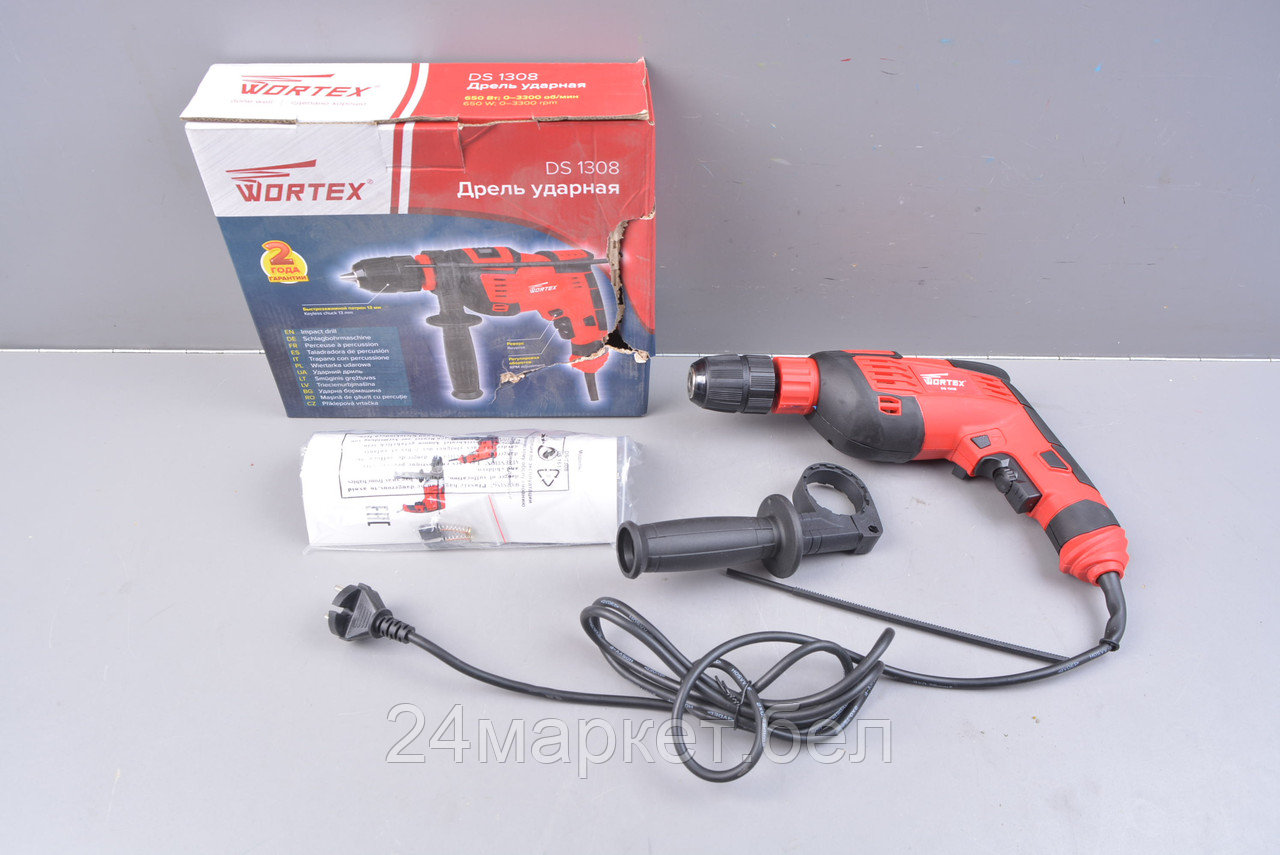 Дрель ударная WORTEX DS 1308 в кор. 650 Вт, 1 скор, 25 мм в дер. уцененный (1209879825)