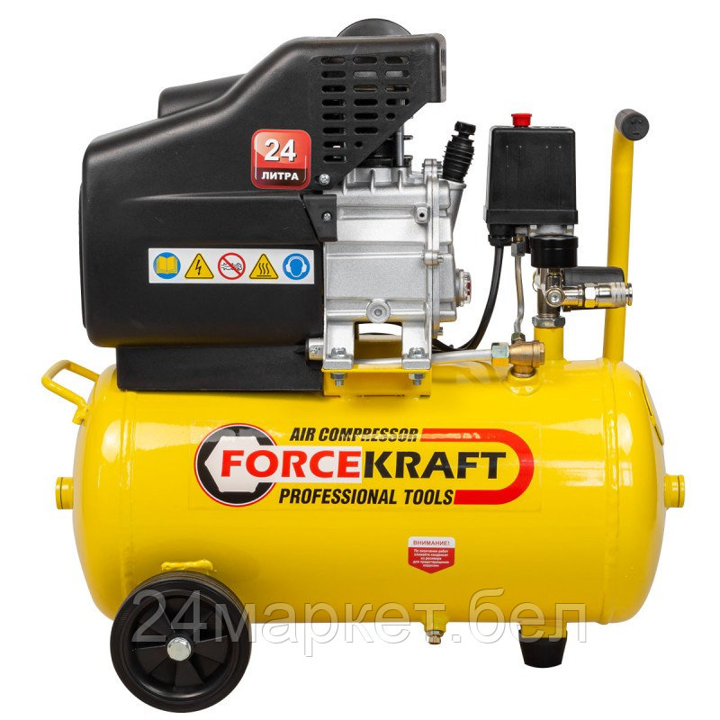 Компрессор поршневой с прямым приводом (ресивер 24л, 8 бар, 138л/м, 1100W, 230V) FORCEKRAFT FK-BM20/24