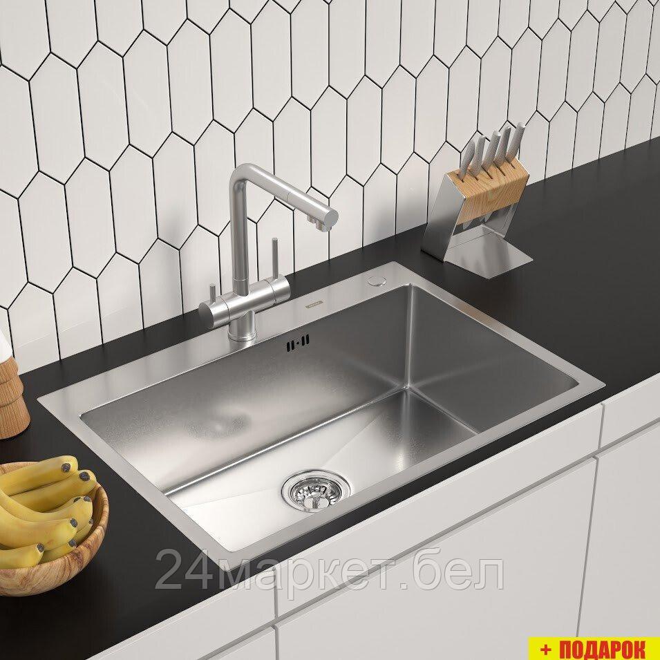 Кухонная мойка ARFEKA ECO AR 700*500 SATIN DECOR VOLCANIC ROCK