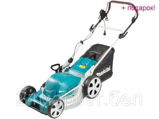 MAKITA Китай Газонокосилка электрическая MAKITA ELM 4620 (1800 Вт, шир. 460 мм, выс. 20-75 мм, стальн. корпус, мульчир. опц., травосборник 60 л)