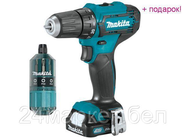 MAKITA Китай Аккум. дрель-шуруповерт MAKITA DF 333 DWYE4 в чем. + набор бит (12.0 В, 2 акк., 1.5 А/ч Li-Ion, 2 скор., 30 Нм, шурупы до 8 мм)